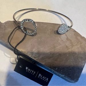 White House Black Market silver tone bracelet with cubic zirconia, NWT